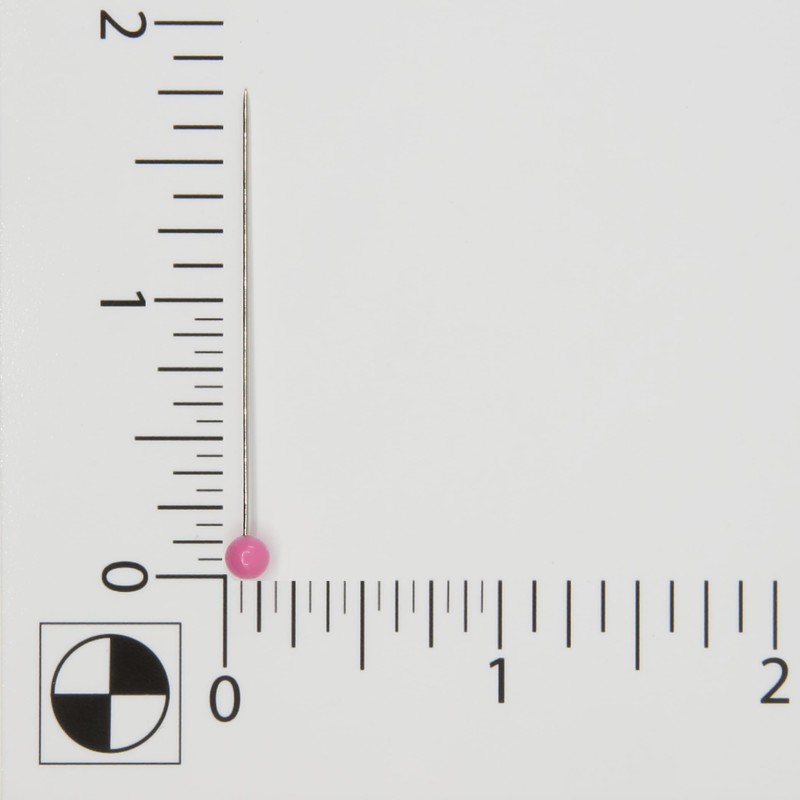 Dritz 1-3/4" Extra-Long Color Ball Straight Pins, 180 Count, Pink