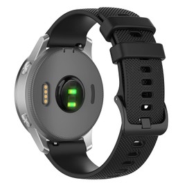 MOTONG For Garmin Forerunner 255S Replacement Band 18mm Silicone Replacement Wrist Watch Band Strap For Garmin Forerunner 255S/ Venu 2S/ Vivoactive 4S(18mm Black)