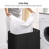 SONGMICS Laundry Hamper with Lid, Bamboo Laundry Basket, Removable Machine