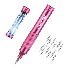 WORKPRO 24-in-1 Precision Screwdriver Sets, Pen Style Manual Screwdriver, 24 pcs Tough S2 Steel Small Screwdriver Bits, Ideal for Eyeglass, Watch, Laptop, Phone, Jewelry and Electronic, Pink