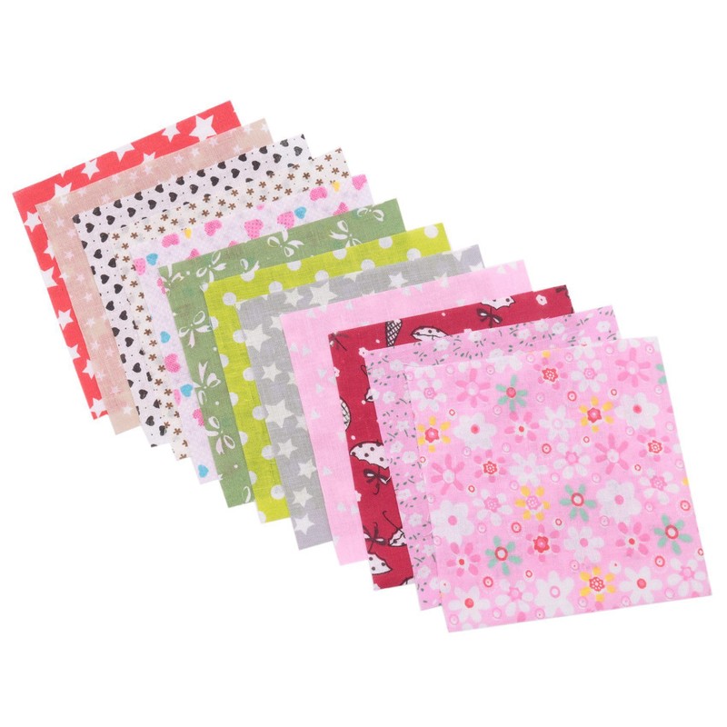Fabric Patchwork Craft Cotton Material Batiks Mixed Squares Bundle, 10