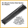 Partuto 36pcs Bicycle Carbon Steel Spokes 14G 224mm with Nipples