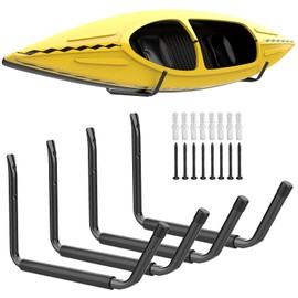 WALMANN Lightweight Kayak Storage Rack, Wall Mount Kayak Hooks for Garage Utility Storage Hangers for Canoe, Surfboard, Skiis, Snowboard, Paddle Board, Ladders | WALMANN