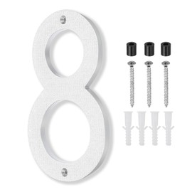 PATIKIL 10 Inch House Number, House Address Numbers Sign Large Floating Modern with Screws for Outside Door Wall Street, Silver, 8