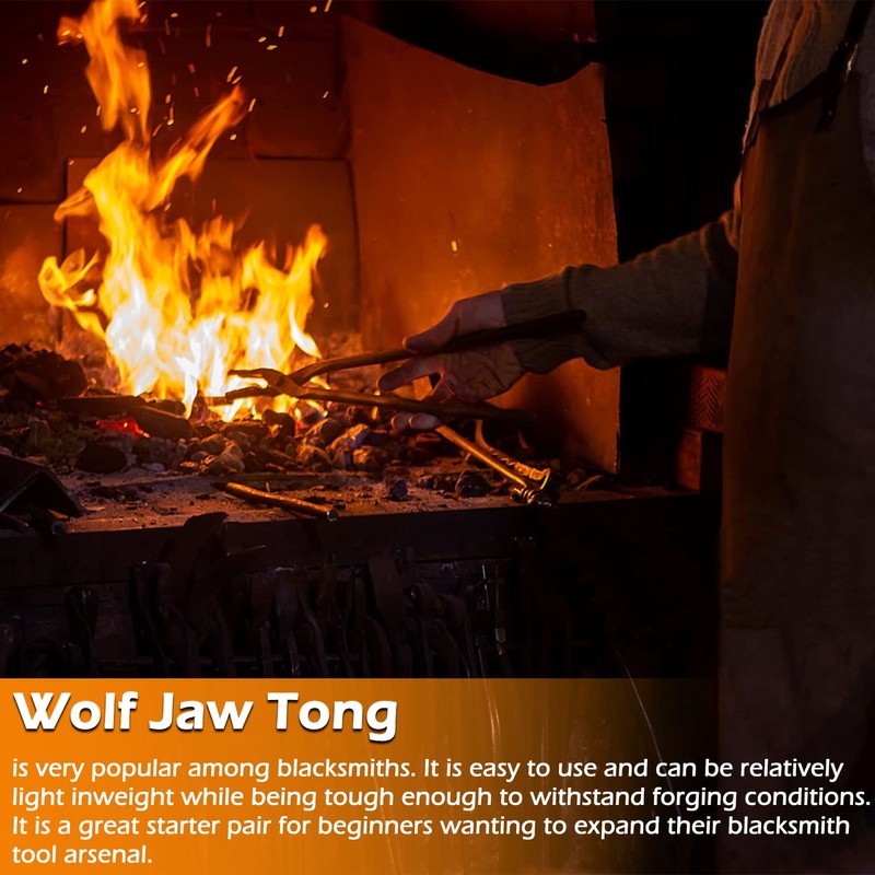 Upgraded Blacksmith Tongs Wolf Jaw Blacksmithing Tongs For Beginner &