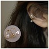 Erimberate Bohemian Pearl Cuff Earrings Crystal Cartilage Cuff Earrings Rhinestone