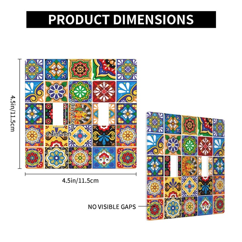 Talavera Mexican Tiles Double Light Switch Cover Plates Decorative 2
