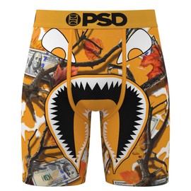 PSD Men's Boxer Briefs - WF Pumpkin Spice, 7 Inch Inseam, Moisture-Wicking, 4-Way Stretch, Boxer Briefs for Men, Large