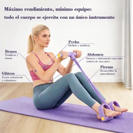 Kit Pilates 5 en 1 Profesional para Mujeres - Bandas Elásticas de Resistencia + Pedal Estirador de Tobillo de 8 Tubos Tensor de Tobillo Ajustables para Fitness/Yoga/Gym/Hogar
