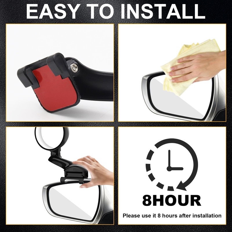 Blind Spot Mirrors，360 Degree Adjustable HD Universal Blindspot Mirror，HD Auxiliary