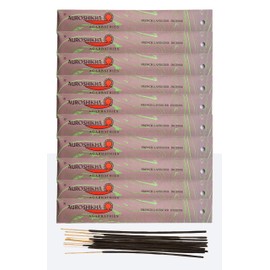 Auroshikha French Lavender Incense 10 Sticks (10 Packs - Total of 100 Sticks)