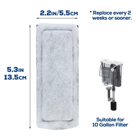 LAQUAL Replacement Fish Tank Filter Cartridges, Suitable Aquarium Filter (10 Gal), 3 Pack, White