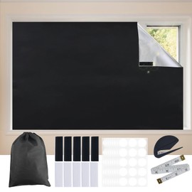 150 x 250 cm Portable Blackout Roller Blind, Stick-On Blackout Blind, Blackout Material, No Drilling, for Windows, Bedroom, Children's Room, Attic