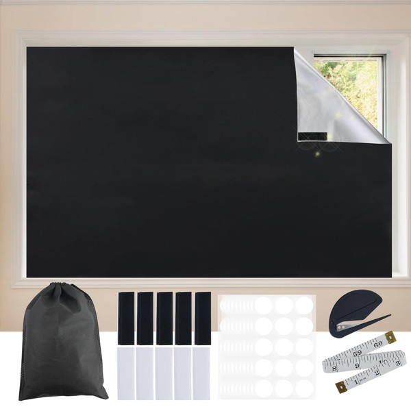 150 x 250 cm Portable Blackout Roller Blind, Stick-On Blackout