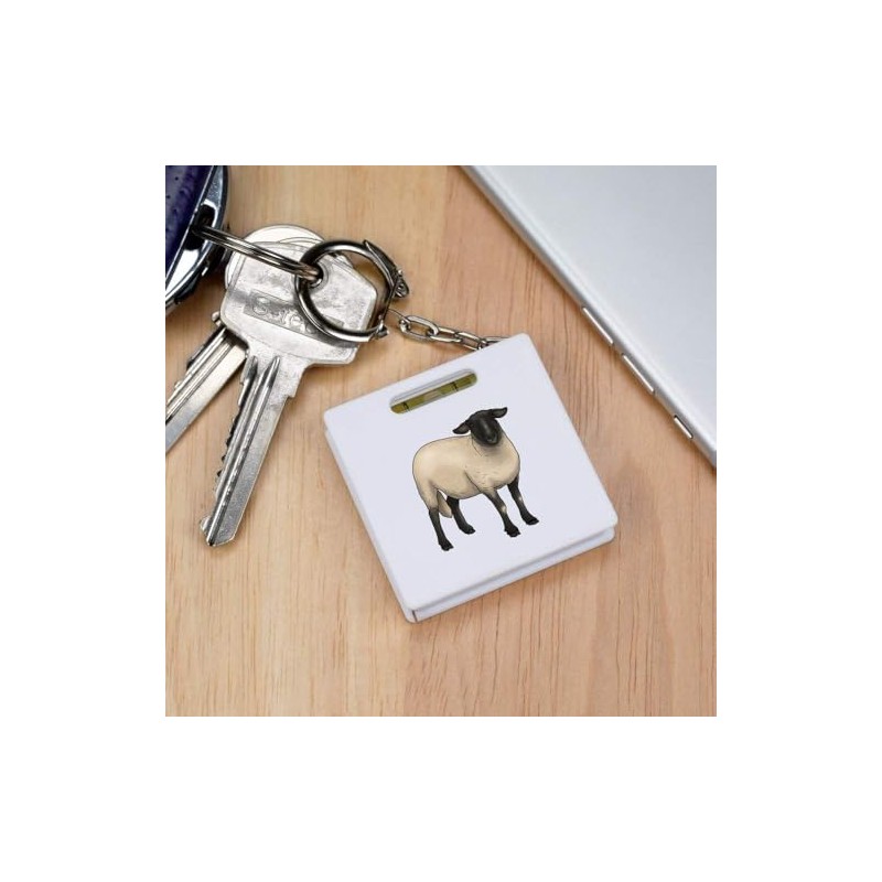 Azeeda 'Suffolk Sheep' Keyring Tape Measure/Spirit Level Tool (KM00036604)