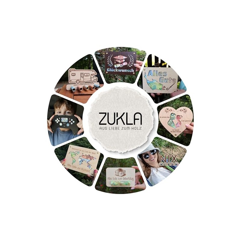 ZUKLA¬Æ Verpackung f√ºr Geldgeschenke Geburtstag, Weihnachten - Geldgeschenk Verpackung Holz