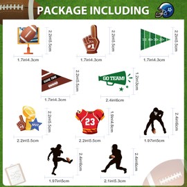 10Pcs Football Cupcake Toppers Football Birthday Party Decorations First Down Football Birthday Party Cupcake Topper Football Baby Shower Decorations Super Bowl Party Supplies