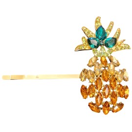 Sass Chick Pineapple Rhinestone Crystal Hair Pin Clip | Crystal Hair Accessories |Decorative Hair Pins for Women | Rhinestone Hair Clips | Upside Down Pineapples | Gold Hair Clips | Pineapple Hair Pin