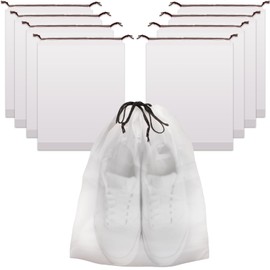 100 PCS Translucent Shoe Bags for Travel, Large Portable Shoe Bags with Drawstring, for Rainy Days Out (White)