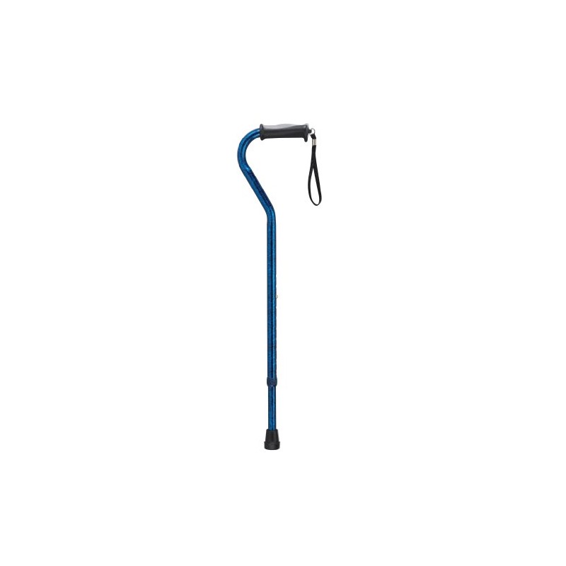 Drive Medical RTL10372BC Walking Stick with Gel Grip Offset Handle,