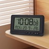 Digital Radio-Controlled Alarm Clock with Thermometer, Alarm Clock Digital with