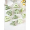 Hemasa 10 Pcs ((5 Styles)) Matte Small Flower Jaw Clips