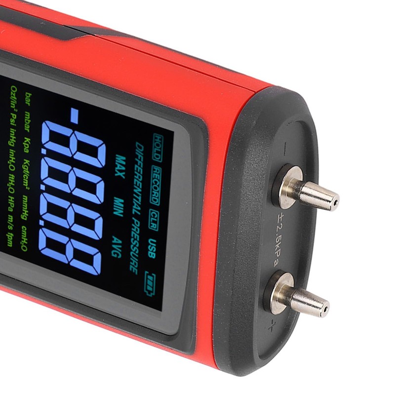 Handheld Digital Manometer, HVAC Manometer Gas Pressure Tester with LCD