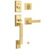 LOQRON Brushed Gold Front Door Handleset Heavy Duty Gold Door