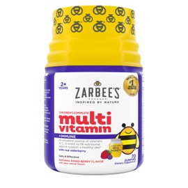 Zarbee's Complete Kids Multivitamin Gummies + Immune Support, Children Vitamins Gummy with Vitamin A, C, D3, E, B6, B12, Folic Acid & Total B-complex, 70 ct