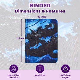 Arcane Fortress MTG Card Binder, 9-Pocket Magic Card Album, Holds 360 Cards, Leather Side -Loading Card Storage Binder, Premium Card Collector Book for TCG Players (Forbidden Ritual)