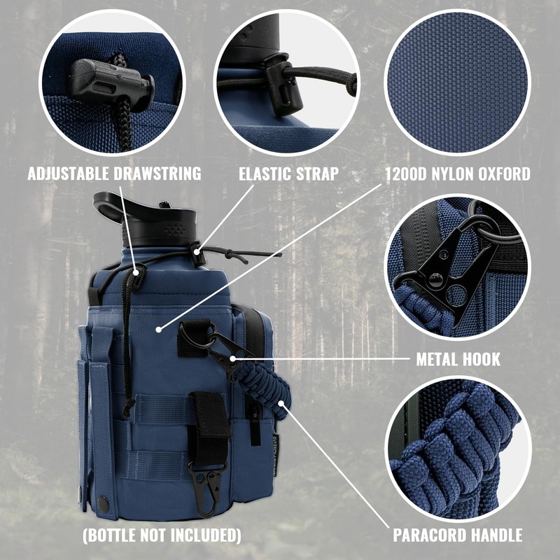 NATURE PIONEOR 32 64 128oz Tactical Water Bottle Pouch, Multi-Function