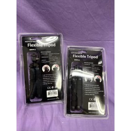 Monoprice 10272 Small Ultra Light Flexible Tripod Black Swivel Head Folds Qnty 2