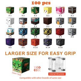 Magnetic Blocks 100 PCS Build Mine Set Magnetic Tiles Building Blocks Toddler Toys STEM Sensory Outdoor Toys for 3+ Year Old Boys & Girls Creative Kids Games Kids Toys (Dragon Dungeon)