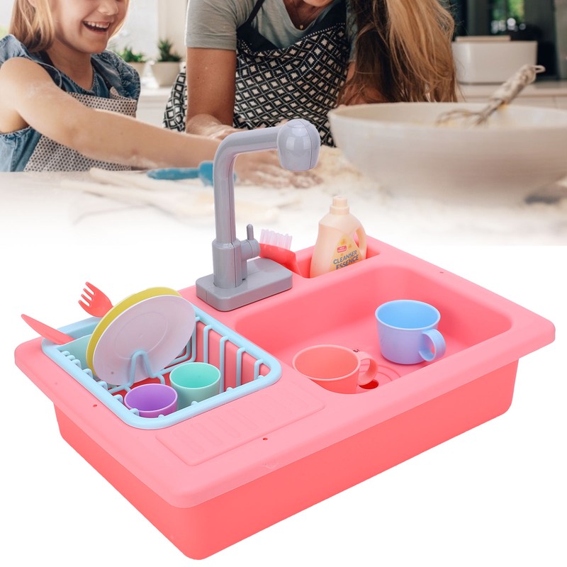Kids Kitchen Toys Simulation Electric Dishwasher Sink Pretend Play Educational