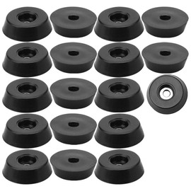 sourcing map Pack of 18 Chair Leg Caps Felt Gliders Rubber Feet Bumper Cabinet Leg Rest with Metal Disc Diameter 18 x 15 x H 5 mm