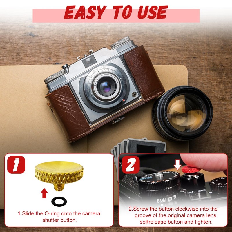 Ergonomic Camera Shutter Button,4 Pcs Copper Soft Shutter Release Button,