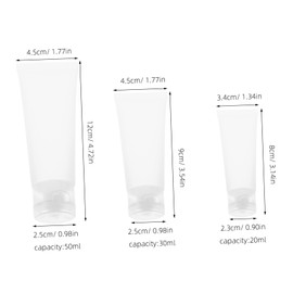 Mikinona Travel Dispensing Hose 30pcs Refillable Mini Bottles (20ml/30ml/50ml) Pe Material Leak Proof for Shampoo Lotion Toner Makeup Toiletries Portable Toiletry Bottles