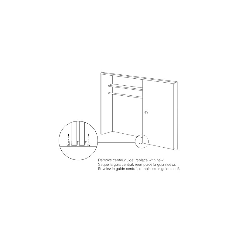 Prime-Line N 6761 Adjustable Nylon Bypass Door Guide, 1-1/4 In.