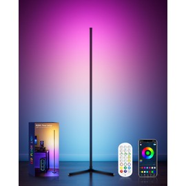 RGB Corner Floor Lamp, 65" Color Changing Modern Corner Lamp with APP Control, Modern LED Lamp with 16 Million Colors & Music Sync for Living Rooms, Bedrooms, and Gaming Rooms