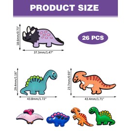 TPZORJX 26PCS crocs,crocs anstecker kinder,Schuh Charms, Dinosaurier Schuhanstecker, Cartoon-Schuhdekorationen, Schuh Anstecker Dekoration, Schuh-Charm für Kinder, Mädchen und Jungen