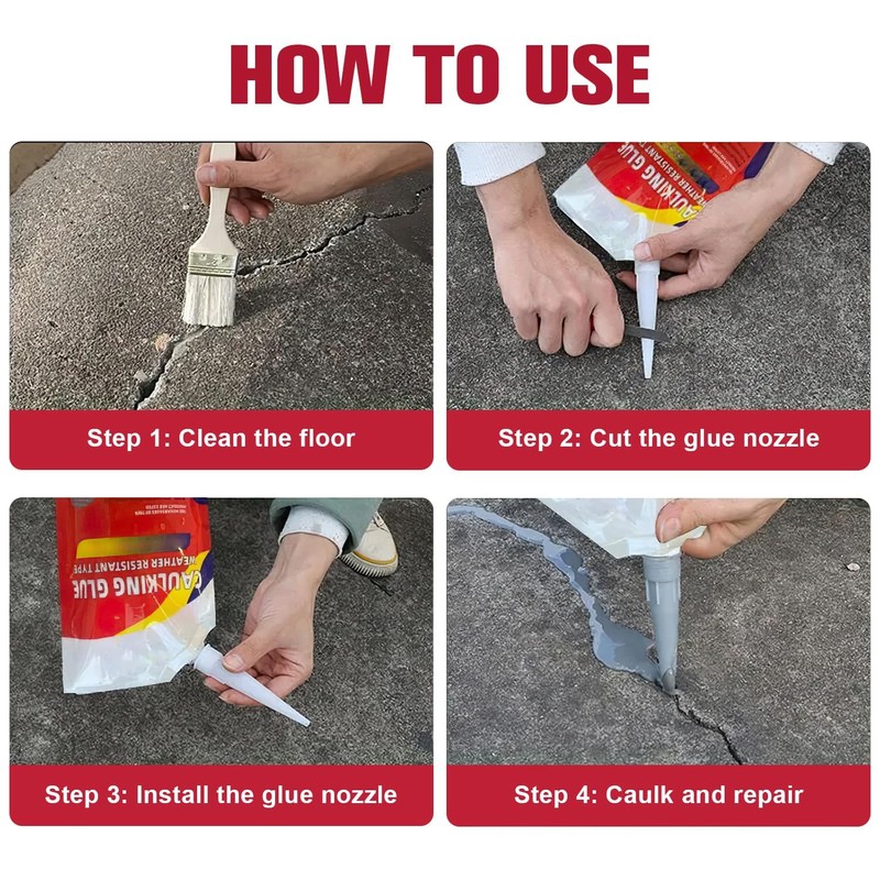 3 Pcs Slab Concrete Crack Waterproof Repair Sealant, Concrete Crack