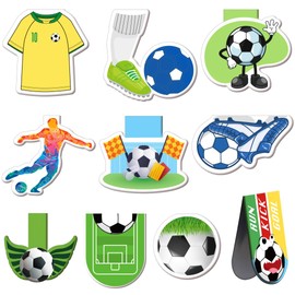 NOCHME Football Magnetic Bookmark Set 10 PCS Soccer Magnet Reading Book Page Marker for Kids Boys Football Fans Book Mark Set