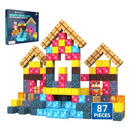 Desire Deluxe Magnetic Building Blocks – 87 PCS 3D STEM Construction Cubes, Montessori Magnetic Blocks for Kids Ages 3+, Creative Educational Toy for Boys & Girls