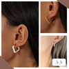 4 Pairs Hoop Earrings for Women, Trendy Chunky Gold Hoops