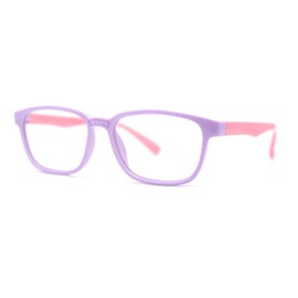 SA106 Kids Soft TR90 Plastic Rectangle Blue Light Filtering Computer Glasses Lavender Pink