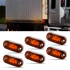 DREAMIZER Pack of 6 2.5 Inch Side Marker Lights, Oval Marker Lights, Trailer, 2 Diode Signal, Outline Light, Running Lights, Position Light, Trailer for Trucks, Boats, RV, Campers, Accessories