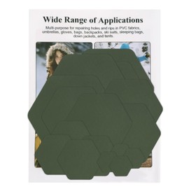 16Pcs Down Jacket Repair Patches, Easy to Use, Pre-Cut, Self-Adhesive, Waterproof, Tear-Resistant Nylon Fabric Patch for Jacket and Garment Patch (Olive Green)