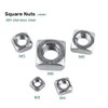 Atyhao 100pcs Stainless Steel Square Nuts M3 Thread Nuts Machine
