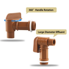 8Pcs 3/4” Male Barrel Faucet for 5 Gallon Water Jugs Plastic Drum Faucet Spigot Replacement Water Spigot by MUGLIO (Brown)