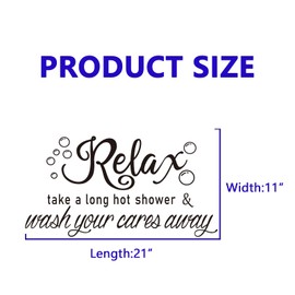 Bathroom Shower Quotes Wall Stickers: Inspirational Home Vinyl Art Family Wall Decals - Relax Shower 21" X 11"
